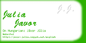 julia javor business card